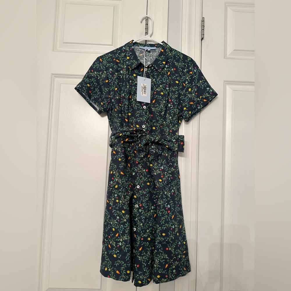 Hill House Laura Linen Dress NWT - Midnight Garden Size S